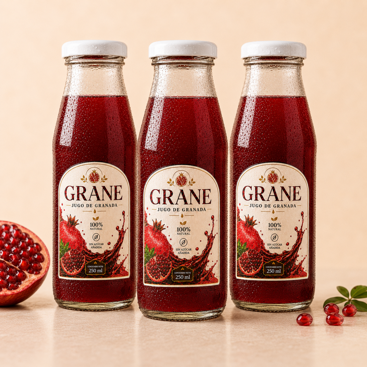 Pack 3 Jugo Granada Natural Grane 250cc